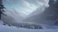 Placeholder: Far over the misty snow capped mountains cold