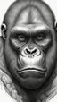 Placeholder: 𝙋𝙧𝙤𝙢𝙥𝙩 highly detailed graphite illustration, A surreal gorilla face with exaggerated anatomical features, heavily wrinkled skin, and an intense, contemplative expression. bald head, thick eyebrows, long beard merge into swirling abstract shapes. Large, expressive hands, one covering the mouth and the other gripping the forehead tensely. Mysterious, introspective, dreamlike, somewhat dark fantasy. #𝙙𝙧𝙚art #prompt