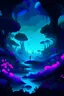 Placeholder: Immerse yourself in a mesmerizing world where reality blurs and vibrant hues dance upon a dark canvas. Picture a breathtaking scene bathed in deep shades of black and blue, creating an otherworldly ambiance. The foreground is adorned with intricate psychedelic shapes, reminiscent of ethereal flora and fauna, their outlines pulsating with a neon glow. As your gaze extends, the landscape morphs into an enigmatic dreamscape. Mystical creatures glide through the air, their iridescent wings leaving t