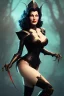 Placeholder: Ava Gardner as evil queen in black leather, busty, cleavage, curvy, angry, stern look. character design by cory loftis, fenghua zhong, ryohei hase, ismail inceoglu and ruan jia. unreal engine 5, artistic lighting, highly detailed, photorealistic, fantasy