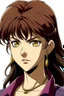 Placeholder: jojos style brown mullet bangs japanese vampire girl character