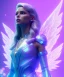 Placeholder: A crystalised queen, atmospheric, realistic, unreal engine, cinematic lighting, octane render. blue, pink, transparency, light, shine,bright, full body, transparent wings, blonde, long hair, nice smile