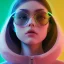 Placeholder: isometric clean art of super cute nerd girl wearing shades, neon lighting, soft lighting, hard shadows, soft pastel gradients, high definition, 3d icon clay render, blender 3d, studio lighting, god rays, octane render, unreal engine 5