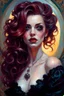 Placeholder: oil painting of a gothpunk vampire girl with highly detailed hair and facial features ,in the painting style of Daniel F. Gerhartz, with a fine art aesthetic and a highly detailed, realistic rococo style