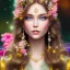 Placeholder: bright fairy, beautiful portrait,long hair, flowers