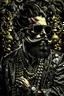 Placeholder: Artistic photo in the audacius style of Jill Greenberg, of man with a luxurious and striking style, abundance of jewelry, oversized sunglasses, neat black beard, feminine manirism, prints, desafiant, extravagant, barroque escene , impasto style with thick texture