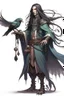 Placeholder: dnd humanoid bird with long hair warlock