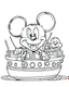 Placeholder: outline art for Mickey Mouse Steam Boat coloring page, Japanese manga style, cartoon style, cute face, white background sketch style, full body is a must, only use outline, clean line art, no shadow, bold outline