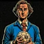 Placeholder: Diego Forlan Football soccer player posing. Dark detective comic watchmen 1940. Paranormal.