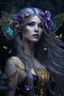 Placeholder: Violet hair, bronze, gold blonde hair , dark gold ,goldy,gold, Fairy wings,long hair,water lilies,dark fairy princess,nymph,elven crown,dragonflies,tiara,,gothic,glitter,rapunzel hair, very long hair, sparkle,night,fireflies,butterflies,orchids,dark gold,