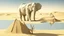 Placeholder: an elephant sculpture in the middle of a desert, a surrealist sculpture by Salvador Dalí, cgsociety, precisionism, biomorphic, 3d, vray