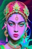 Placeholder: [vaporwave, straws, flows, colorful] Another figure approached. The ornamented headdress and anklets exuded the sound that alerted me. I concluded that it was an Indian girl, which gave me thoughts about my location. She drank and left.