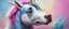 Placeholder: badly painted super dog vs unicorn looking confused in close up