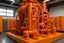 Placeholder: An orange colored cybernetic factory designed in Maori sculptures painted by Jackson Pollock