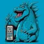 Placeholder: Godzilla mupped kawaii calling phone using a nokia