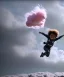 Placeholder: Ultra realistic clouds sky scene, wide angle, medium shot view, sweet childs, color smoke fog, free jumping flying, trinkets, monster hair, hair monster, jelly beans, balls, smile, happy, circus style, inflatable color clothing, extreme, wind, clouds sea, 20,000 feet altitude, stratosphere, soft color, highly detailed, unreal engine 5, ray tracing, RTX, lumen lighting, ultra detail, volumetric lighting, 3d, finely drawn, high definition, high resolution.