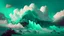 Placeholder: Phantasy landscape with dramatic cloud in peppermint color