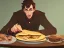 Placeholder:  Sherlock holmes eating a taco