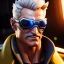 Placeholder: Ultra detailed fullbody Portrait in oil on canvas of overwatch character-Soldier76 with armor,extremely detailed digital painting,ultrarealistic skin,intense stare, extremely detailed face, crystal clear eyes, mystical colors ,perfectly centered image, perfect composition, rim light, beautiful lighting,masterpiece ,8k, stunning scene, raytracing, anatomically correct, in the style of Ohrai Noriyoshi and robert e howard and Steve Jung and Wizyakuza and Simon Bisley and uncannyknack.