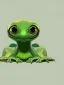 Placeholder: a green gecko with big cute eyes staring at you portrait minimalist