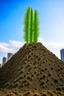 Placeholder: skyscraper sprouting from dirt