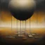 Placeholder: creative surreal abstract composition in style of John Jude Palencar and Ben Goossens, divorced from reality, dark shines, surreal oil painting masterpiece, sinister weird, warm colors, abstract braille glyph vertical textures, by Victor Pasmore