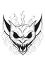 Placeholder: simple line drawing of a vampire bat head with smoke coming out of its nostrils