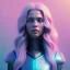 Placeholder: A portrait of a crystalised blue pink queen,smiling face, blue eyes, long blond hair, atmospheric, realistic, unreal engine, lighting, octane render.