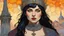 Placeholder: ink oil, full body portrait painting of a medieval vampire girl in the impressionist style of Childe Hassam, mixed with art nouveau, and abstract impressionism, and the comic art style of Jean-Giraud Moebius ,precise and sharply defined edges, in vibrant natural colors