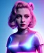 Placeholder: Artist, young madonna, android woman, sweet, blonde, white skin, long eyeliner, purpurin, glossy lips, make-up, color leds lights, cables, short hair, circuits, cyberpunk, latex coat, cyber punk, neon, portrait, studio photo, unreal engine 5, soft color, 16 bit, god lights, ray tracing, RTX, lumen lighting, ultra deatail, volumetric lighting, 3d, finely drawn, hd.