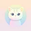 Placeholder: duolingo app logo, cat, simple, pastel color