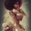 Placeholder: black super hero girl, green eyes, afro | very very anime!!!, fine - face, red afro, realistic shaded perfect face, fine details. anime. realistic shaded lighting poster by ilya kuvshinov katsuhiro otomo ghost - in - the - shell, magali villeneuve, artgerm, jeremy lipkin and michael garmash and rob rey