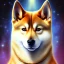 Placeholder: third eye ascension shiba inu doge with heaven glowing aura Q anon galaxy