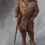 Placeholder: Fantasy, full body, watercolor, chain mail, Anglo Saxon, masked helmet, holding a spear, round shield