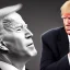 Placeholder: detailed realistic portrait of Joe Biden sniffing Donald Trump's hair