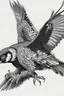 Placeholder: "Create an AI line art piece featuring the Peregrine Falcon, one of nature's fastest and most agile predators. Capture the bird in flight, showcasing its incredible speed and grace. Highlight the intricate details of its feathers and the intensity in its eyes, embodying the essence of this magnificent raptor."