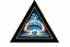 Placeholder: a blue nuclear explosion mushroom cloud behind an omega like shape, inside an equilateral triangle, radiant lines, oil painting