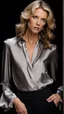 Placeholder: photography of a beautiful anorexic woman, silver satin blouse, megyn kelly show