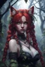 Placeholder: CAT GIRL, FANTASY, FORESTY, VINES, SOULLESS, FLUFFY TAIL, RED HAIR, BRAIDS, METAL