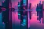 Placeholder: water reflection, sci-fi, retrowave city