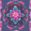 Placeholder: cartoon pink and blue flower, top view, warcraft style