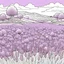 Placeholder: coloring page of A field of lavender in full bloom, creating a sea of purple ,line art landscape,stone,cute flowers,cute trees, much details, dark outlines,vector --ar 2:3