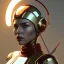 Placeholder: woman, rounded face, red, round helmet, decorative color feathers, retro futuristic, latex coat, soft color, highly detailed, art stations, concept art, smooth, unreal engine 5, god rays, ray tracing, RTX, lumen lighting, ultra detail, volumetric lighting, 3d, finely drawn, high definition, high resolution.