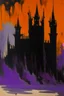 Placeholder: A violet citadel with bats painted by Clyfford Still