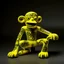 Placeholder: A yellow light elemental monkey designed in ancient Egyptian pottery painted by Keith Haring