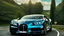 Placeholder: A sleek rear view of (((a cross of bugatti chiron and bentley))), on street, with hill and trees around, a beautiful clouds and sunny weather, 4K, Superdetailed, No mistakes