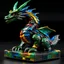 Placeholder: Dragon on a Rubik's cube in metallic colors