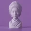 Placeholder: a portrait of a marble statue woman, in the style of constantin brancusi and wes anderson, kawaii style, purple tones, detailed, pastel colors, 3D, octane render, trending on artstation