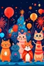 Placeholder: new year celebration fireworls family animals