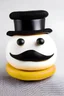 Placeholder: A burger roll with a mustache and a chef's hat.